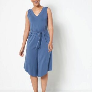 AnyBody Cozy Knit Luxe V-Neck Gaucho Jumpsuit Small Tall